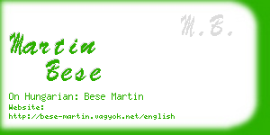 martin bese business card